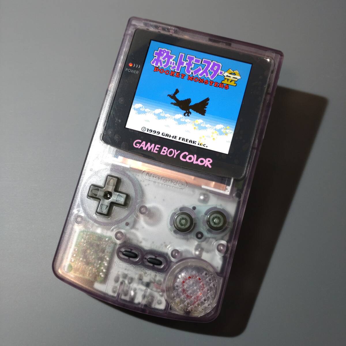 ゲームボーイカラー クリアパープル ips液晶 バックライト GBC IPS LCD #376