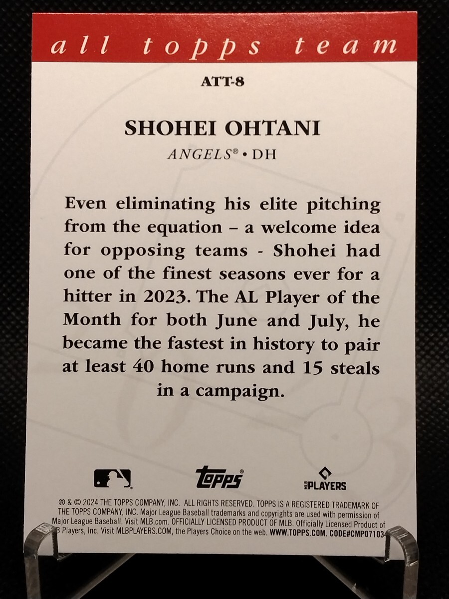 大谷翔平 新作 【2024 TOPPS SERIES 1 ALL TOPPS TEAM SHOHEI OHTANI ATT-8】 エンジェルス ドジャースの画像2