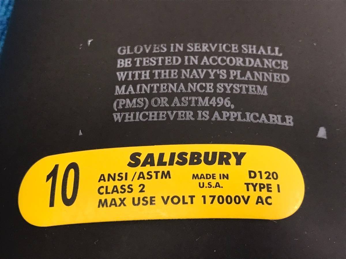 【米軍放出品】未使用品 SALISBURY 電気絶縁グローブ サイズ10 耐電ゴム手袋 17000V 保護手袋 作業手袋 (80)☆CC16AGの画像5