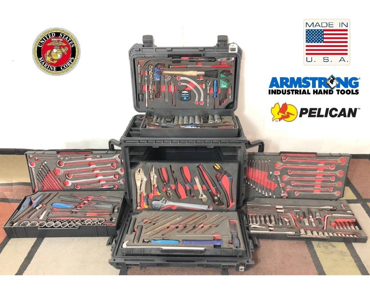 【アメリカ製】激レア 工具セット ペリカン アームストロング 汎用ハンドツールキット ツールボックス DIY USMC 米軍放出品(A)BC8DM-2-N#24_画像1