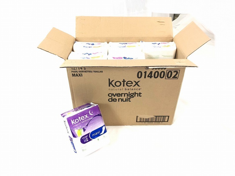 【米軍放出品】☆未使用品 Kotex 夜用ナプキン 14枚入り×12パック 羽なし 01400-02 (120)☆CC5J_画像1