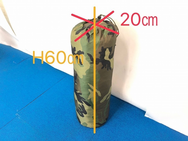 【米軍放出品】未使用品 迷彩バッグ ナイロンバッグ 収納バッグ 直径20cm×高さ60cm (ネコポス) ☆CC16Qの画像7