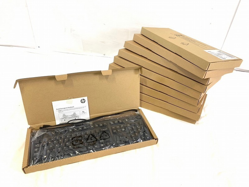 【米軍放出品】☆未使用品 HP USBキーボード 10個 英文タイプ SK-2025 デスクトップキーボード (120)☆CC8Z_画像1