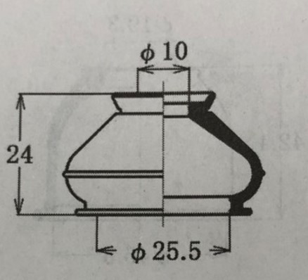 チェイサー JZX81 JZX90 JZX91 JZX101 形状確認 DC-2522 タイロッドエンド ブーツ カーバ 2個 大野ゴム_画像1