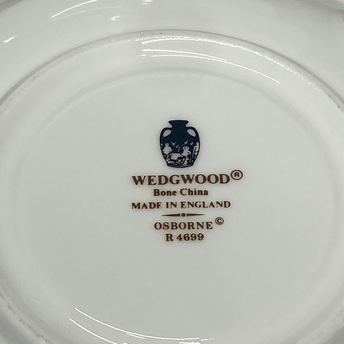 WEDGWOOD ウェッジウッド カップ ソーサー トリオ オズボーン ケーキ皿 花柄 金彩 _画像7