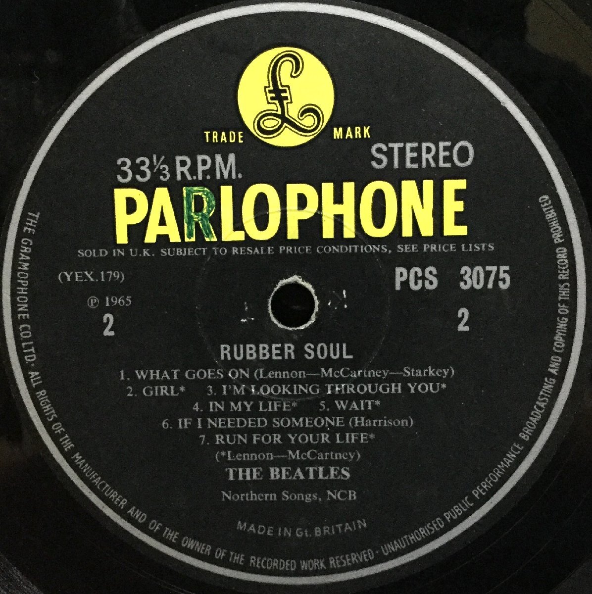 珍品 エラーレコード LP 洋楽 The Beatles / Rubber Soul 英盤 1/1 ラウドカット mono UKオリジナル ラベルエラー_画像5