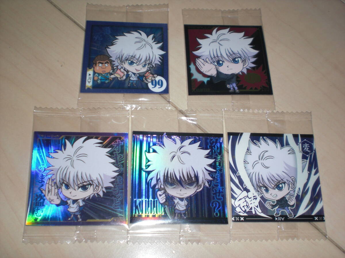 未開封☆ハンター×ハンター HUNTER×HUNTER ウエハース にふぉるめーしょん シール/キルア HR CR SR R N 計5枚セット☆ハンターレアの画像1