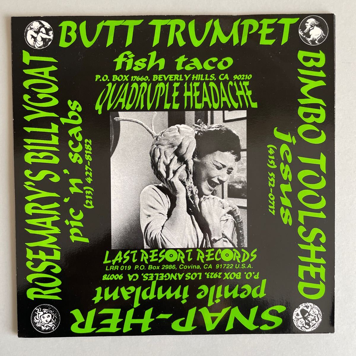 Quadruple Headache 7”EP BUTT TRUMPET ROSEMARY’S BULLYGOAT SNAP-HER BIMBO TOOLSHED パンク オルタナティブ punk alternative の画像2