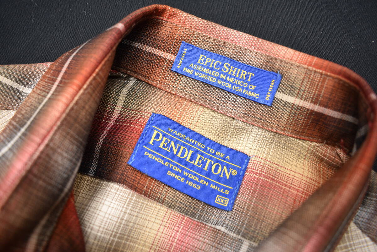 【PENDLETON】チェック柄上質ウールシャツXXS大きめペンドルトンウエスタン_画像3