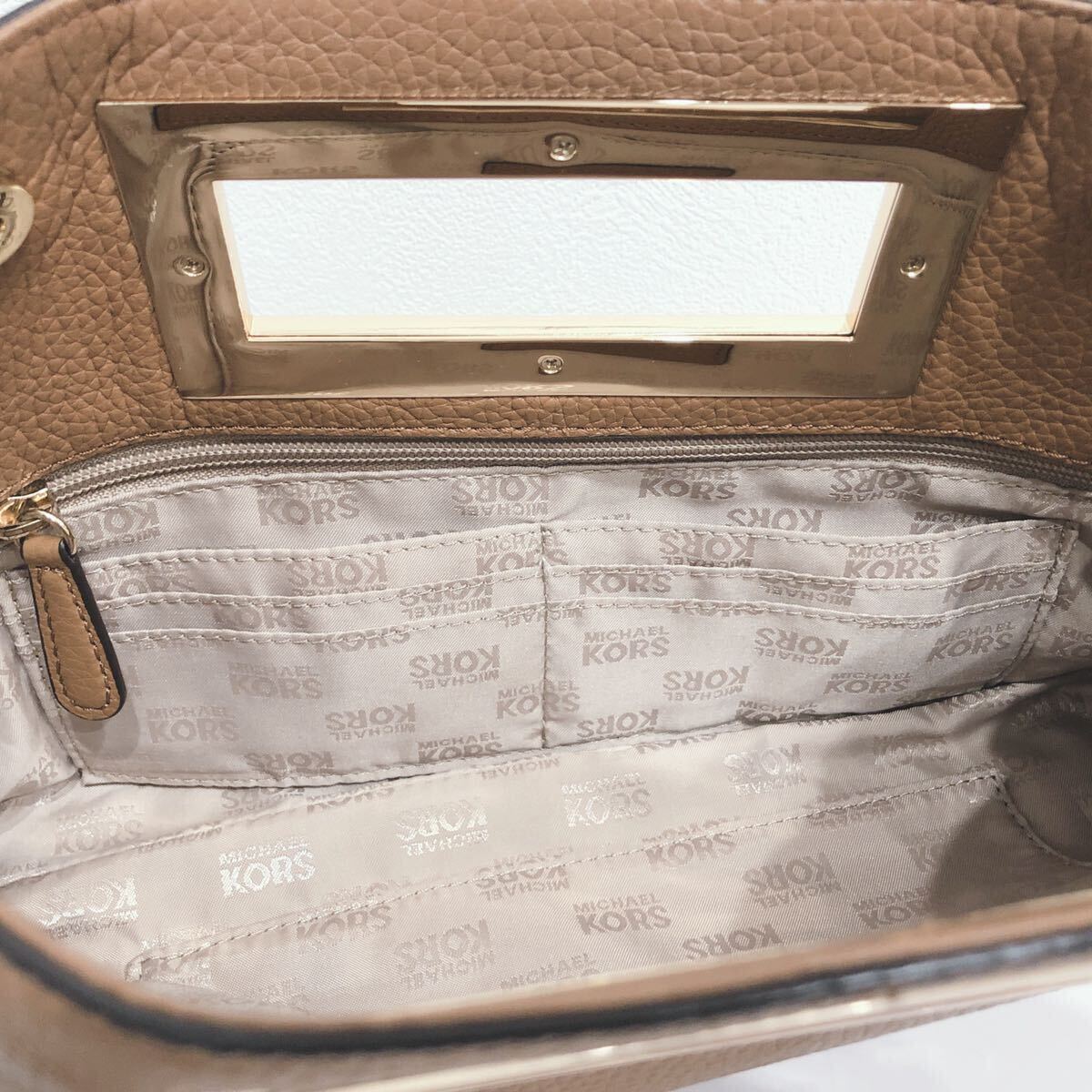 * прекрасный товар * MICHAELKORS Michael Kors ручная сумочка сумка на плечо сумка клатч 2WAY Camel Gold кожа бесплатная доставка 