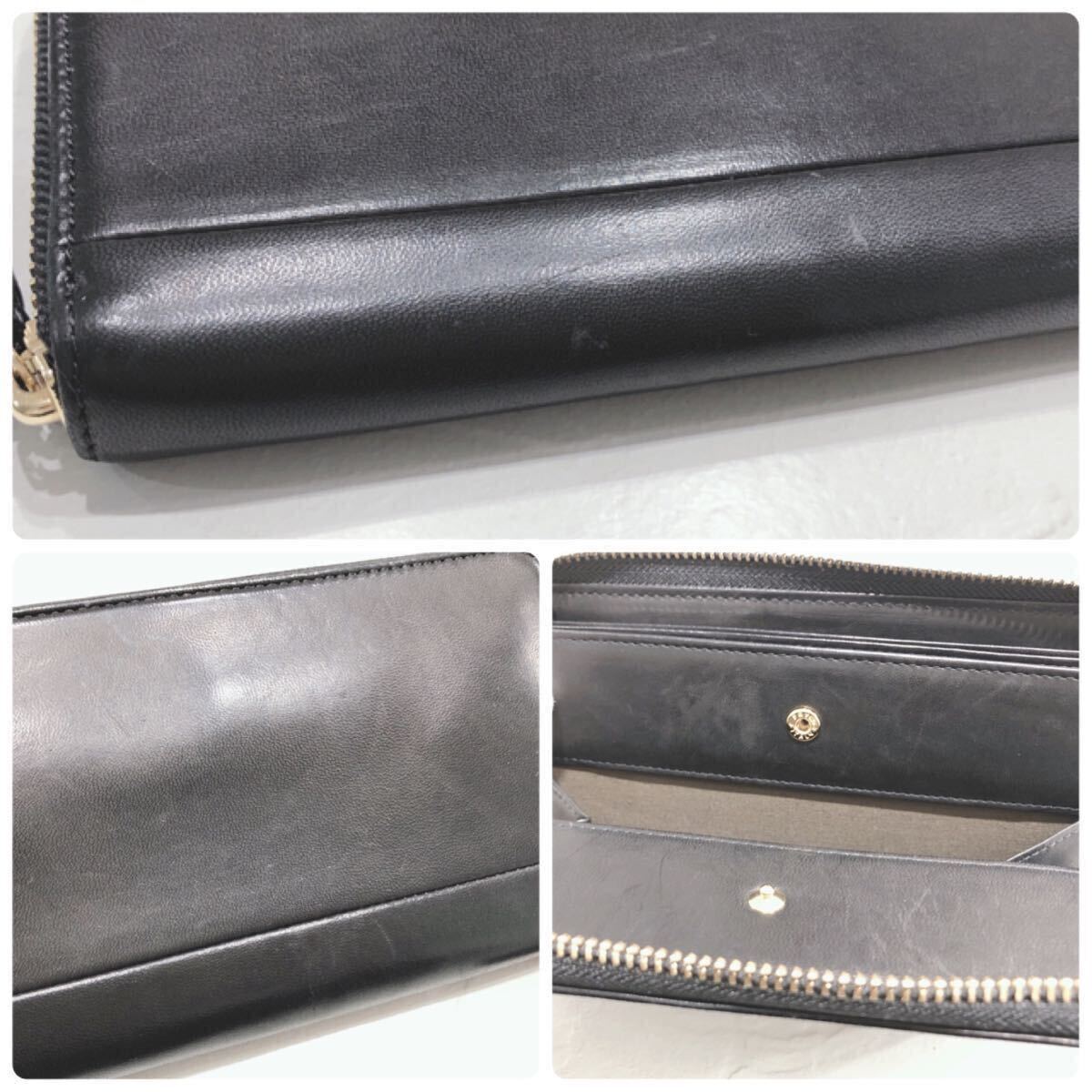 * beautiful goods * PORTER Porter long wallet purse wallet black black leather horse leather original leather round Zip tag attaching storage box free shipping 