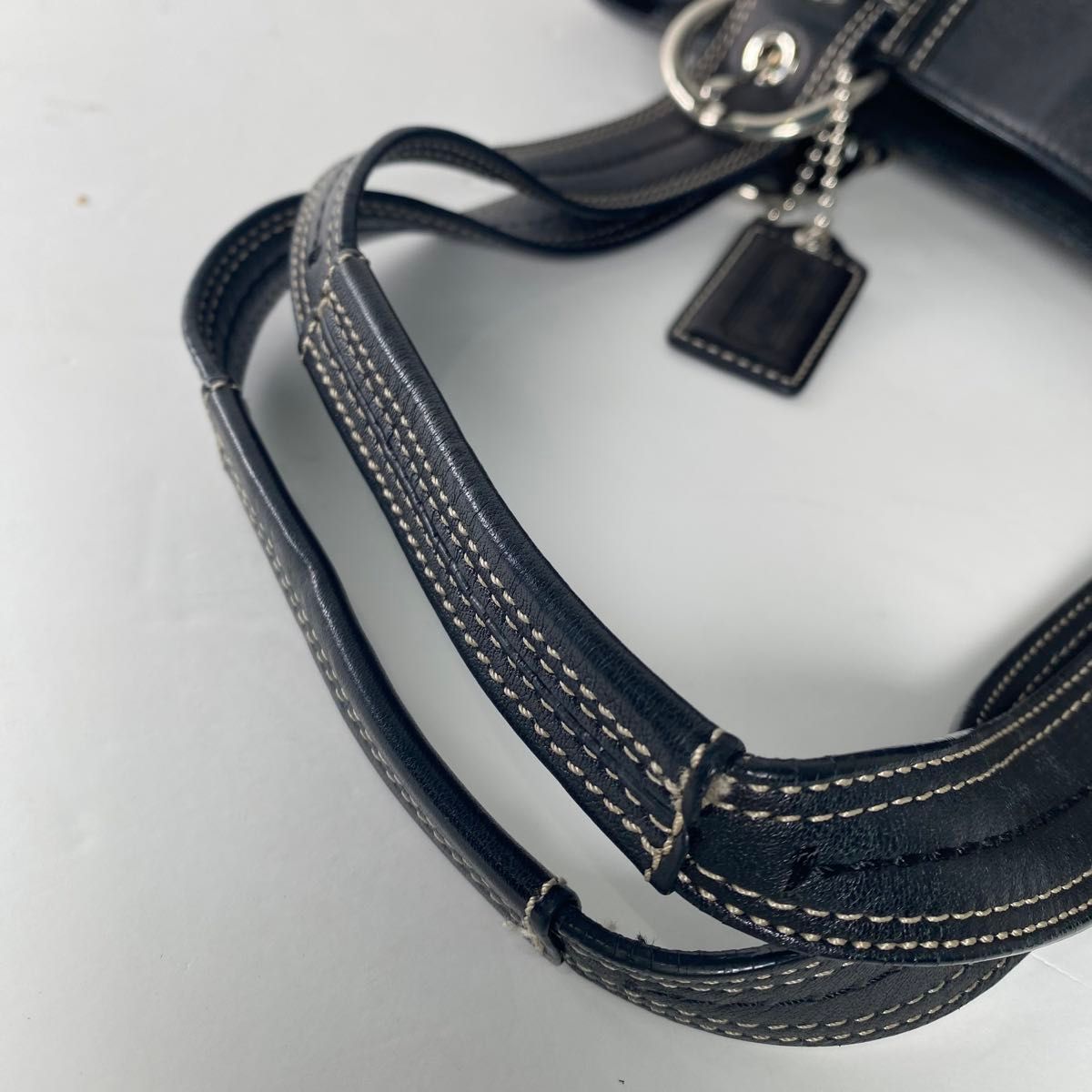 極美品 コーチ COACH ハンドバッグ トートバッグ 黒 牛革 極美品 コーチ COACH ハンドバッグ トートバッグ 黒 牛革