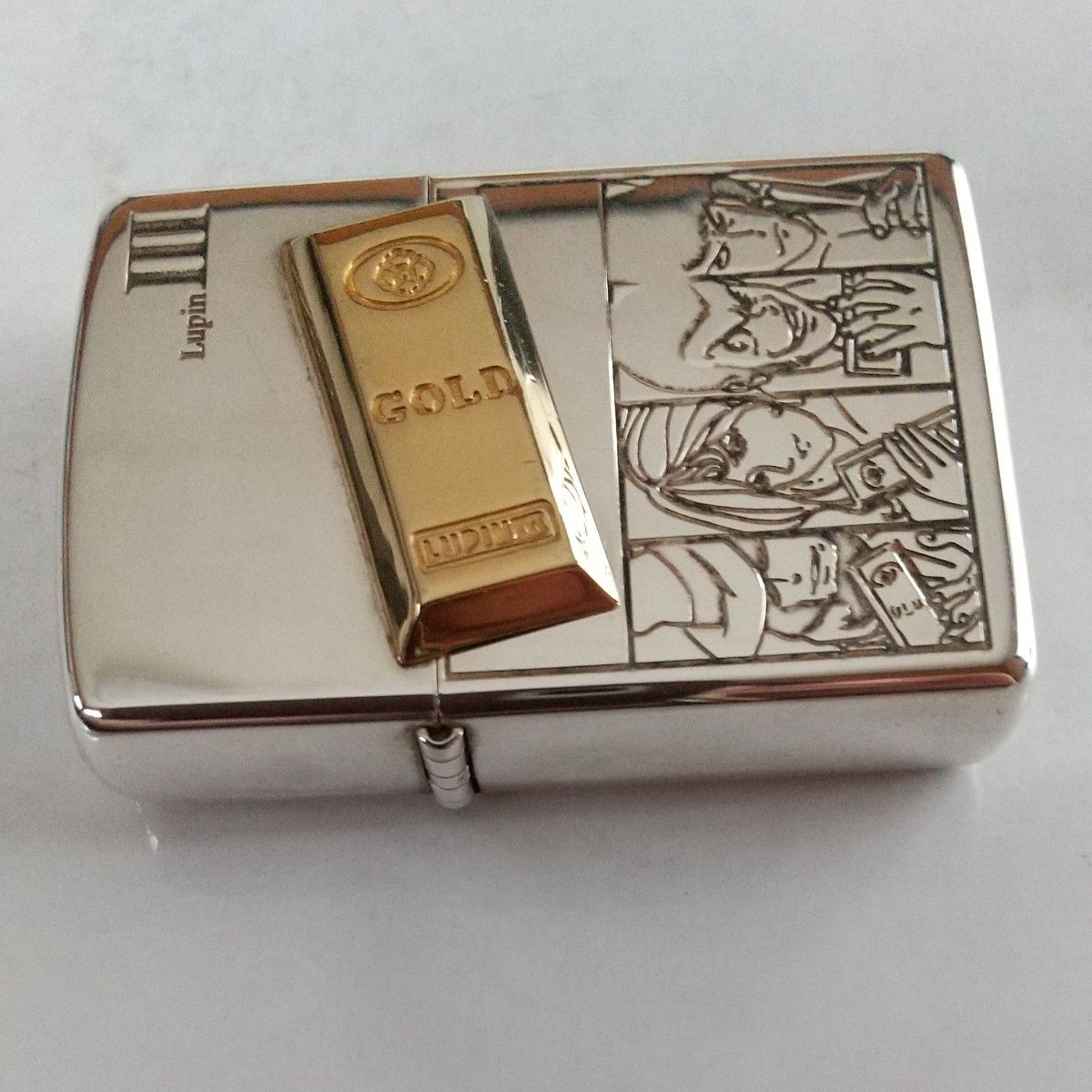 ZIPPO ライター ルパン三世 ゴールド 金塊 彫刻 送料無料