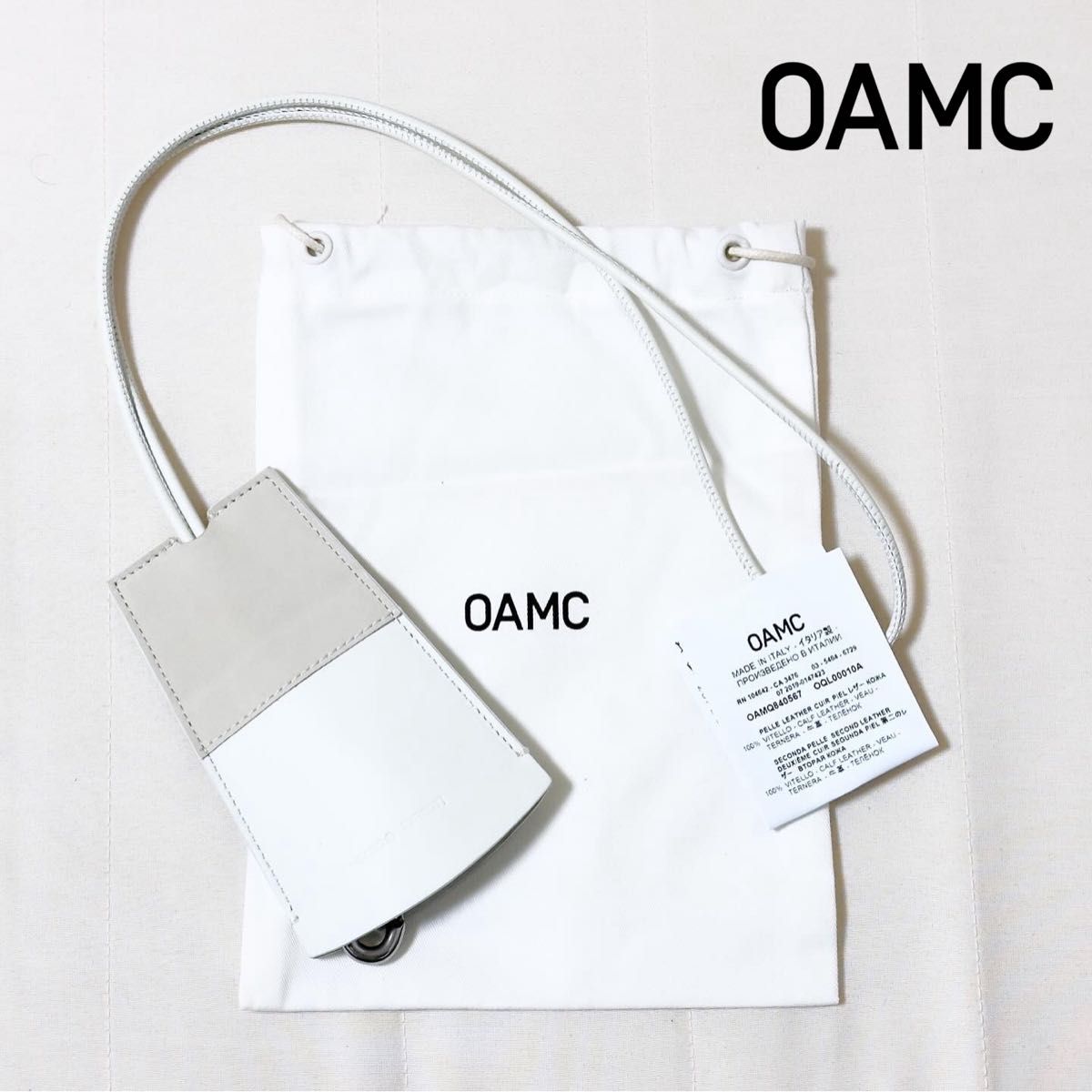 OAMC レザーネックキーホルダー ネックストラップ ホワイト