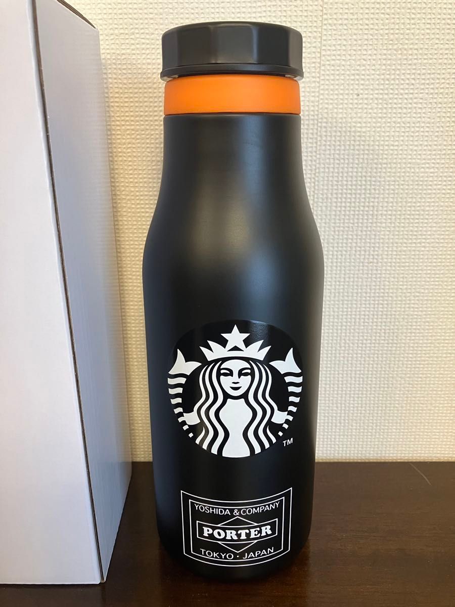 スターバックス×porter ステンレスロゴボトル　ブラック　473ml