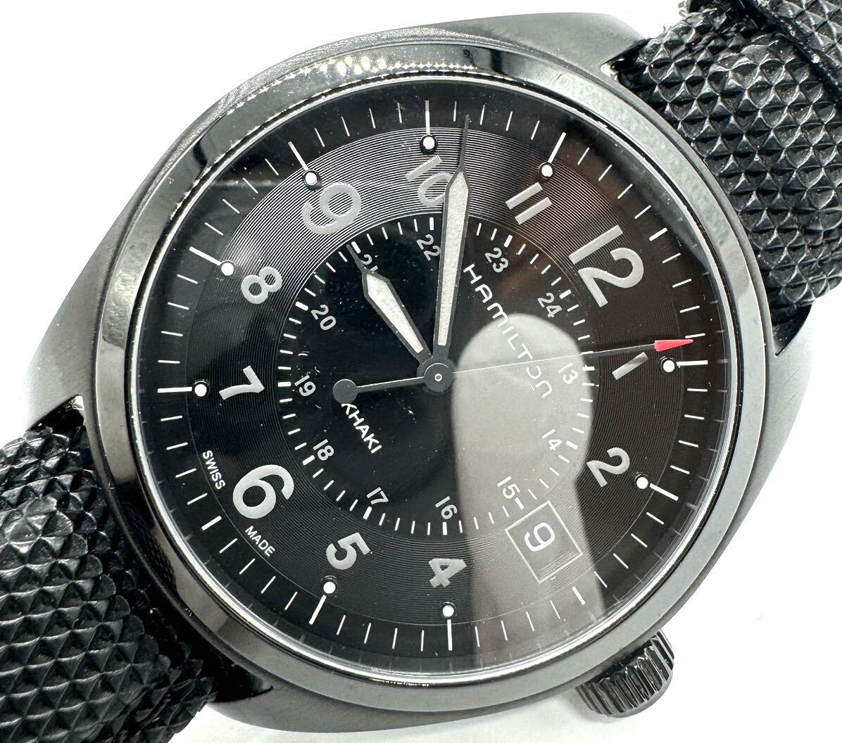 HAMILTON ハミルトン カーキ メンズ クォーツ 腕時計 黒文字盤 H684010_画像1