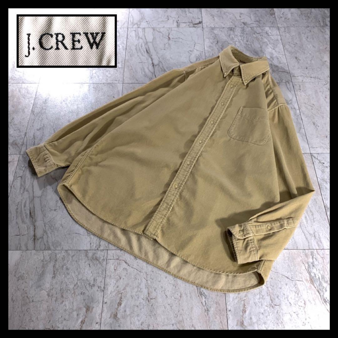 90s 00s 古着 J.CREW ボタンダウン コーデュロイシャツ ベージュ_画像1