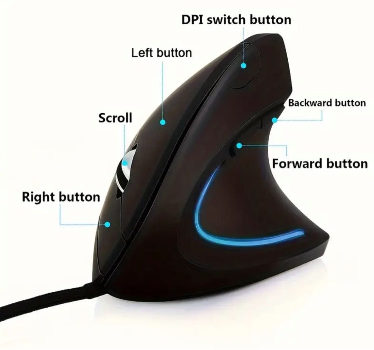 新品 未使用 有線右手垂直マウスECHTPowerマウス ワイヤレス 縦型