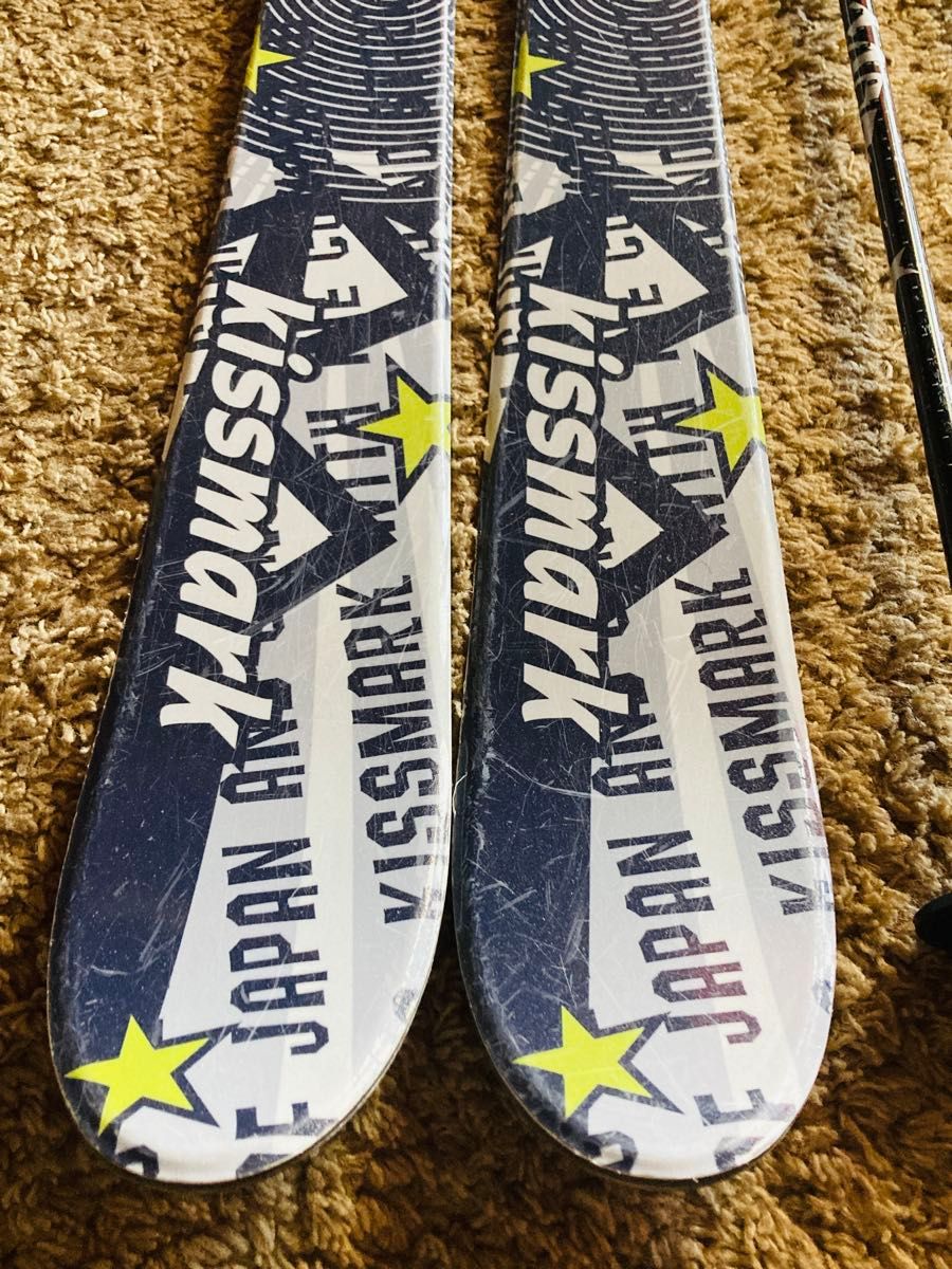 kissmark キスマーク スキー板 ビンディング 金具 ストック セット 138cm TEQUILAJ2 レディース ガールズ