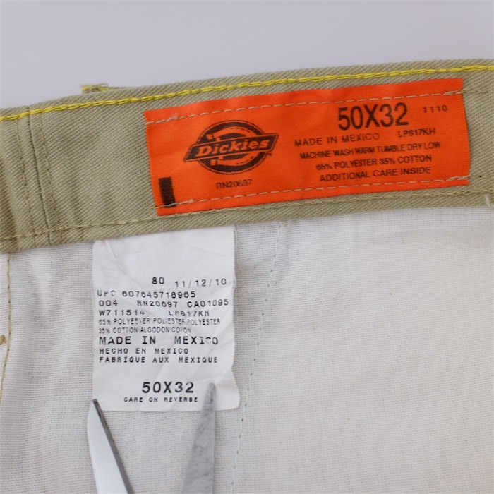 特大 Dickies ディッキーズ LP817KH ワークパンツ メンズW50 カーキベージュ ビンテージ 大きいサイズ pt-1357_画像4