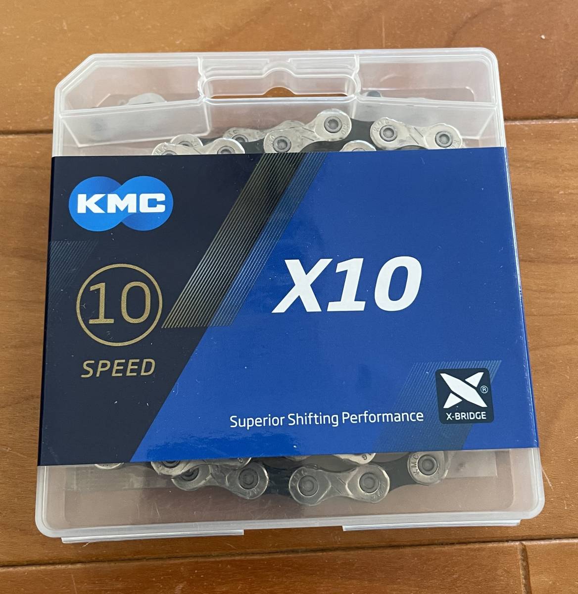 新品　KMC X10 チェーン シマノ・SRAM10速用　114Links　シルバー×ブラック　送料無料_画像1