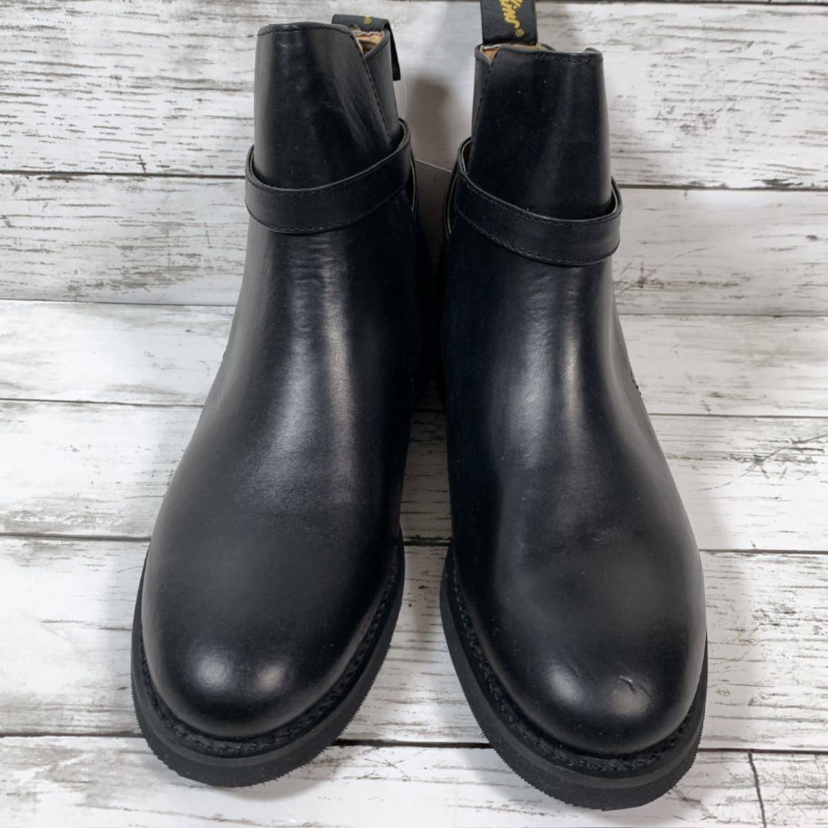 [ не использовался ]90s Hawkins Hawkins джодхпур ботинки кожа ремешок короткие сапоги Корея производства черный чёрный 8 26cm