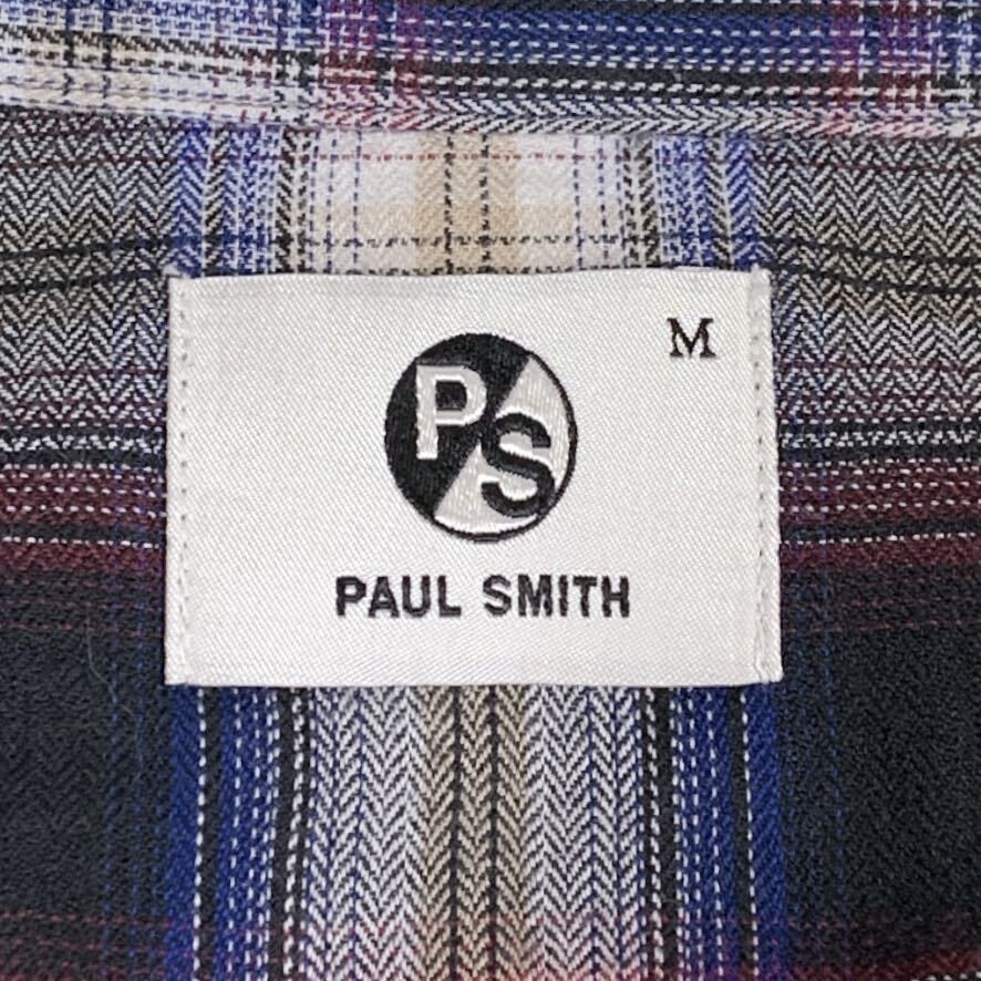 Paul Smith ポールスミス オンブレチェック 長袖 ウエスタンシャツ 切替デザイン Mサイズ_画像6