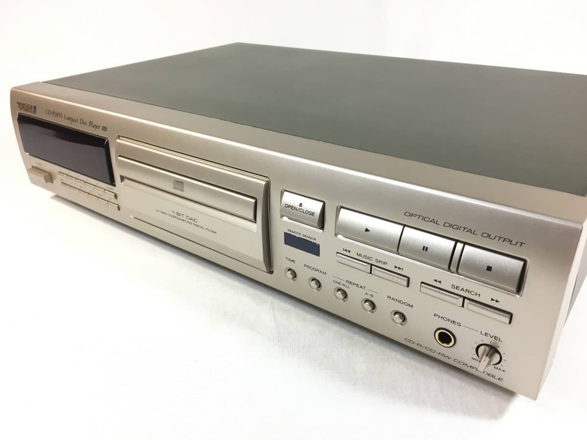 ＴＥＡＣ ＣＤ－Ｐ１８５０ ＣＤプレーヤー ＣＤ－Ｒ／ＲＷ再生対応 ベルト交換済 リモコン、取扱説明書コピー付