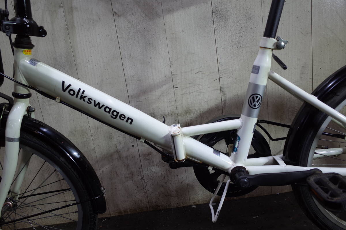 人気良品！volkswagenフォルクスワーゲン 20インチ シマノ6速 折り畳み自転車 BAA WHITEの画像6