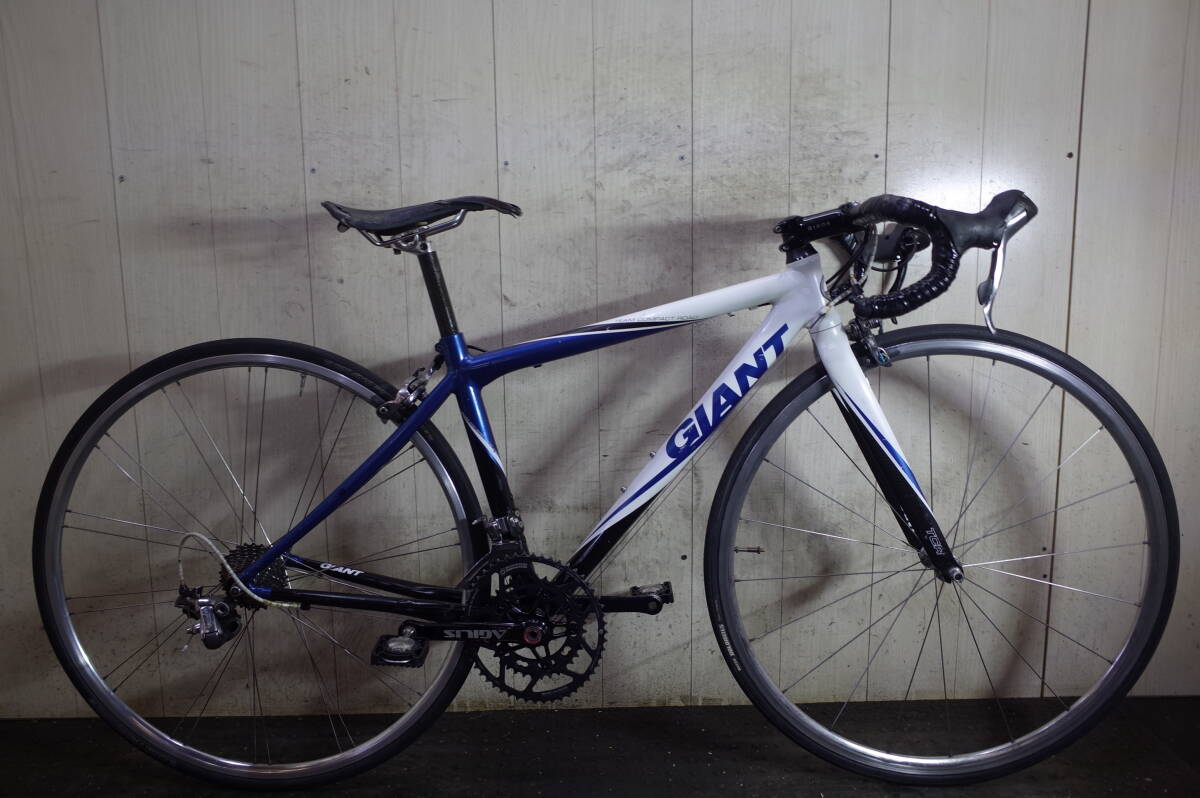 人気良品！GIANT TCR(TEAM COMPACT ROAD) 700C アルミ+カーボンフォーク2X10S ULTEGRA 430mm ロードバイクの画像1