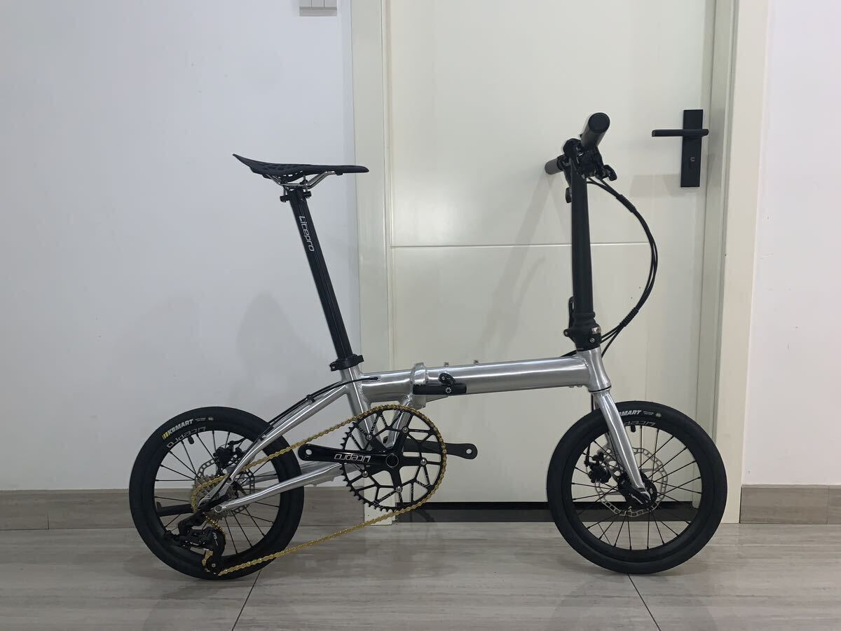 8.1KG ★超軽量　折り畳み　自転車　クリア塗装　アルミ　９速　カスタム　★未使用品★ 検（ダホン　DAHON K3 PLUS　Gn3_画像2