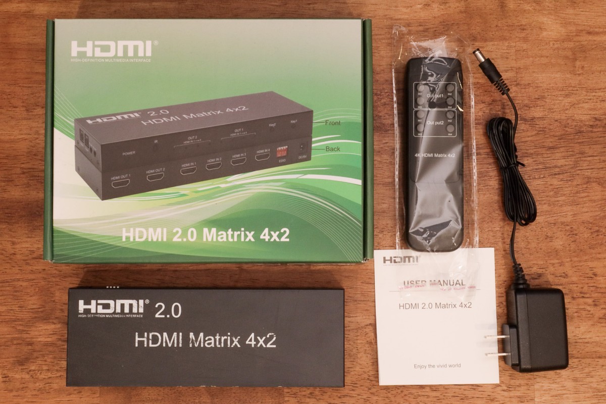 HDMI 2.0セレクター 4入力 2出力 分配器 4K対応 【ゲーム配信やプロジェクターなどに】_画像1