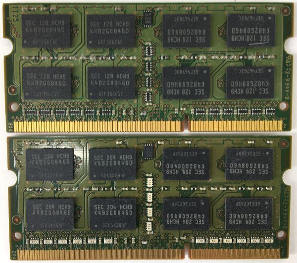 【4GB×2枚セット】SAMSUNG PC3-10600S(DDR3-1333) 計8GB 2R×8 中古メモリー ノート用 DDR3 即決 動作保証【送料無料】_画像3
