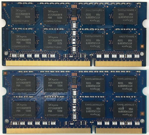 【8GB×2枚組】低電圧版 SKhynix PC3L-12800S 2R×8 DDR3L-1600 計16GB 中古メモリー ノート用 DDR3L 動作保証【送料無料】_画像3