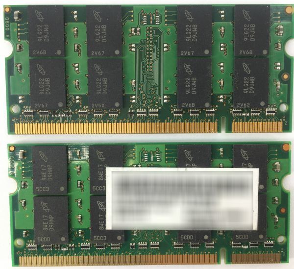 【2G×2枚セット】M PC2-6400S(DDR2-800) 計4G 2R×8 中古メモリー ノートPC用 DDR2 即決 動作保証【送料無料】_画像3