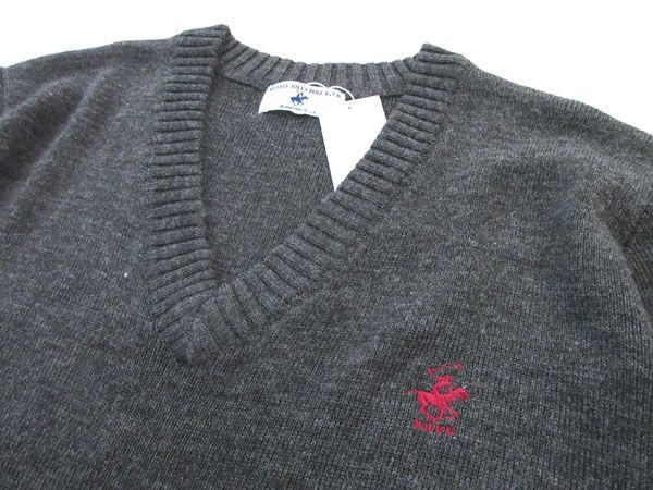 送料300円(税込)■po181■メンズ BEVERLY HILLS POLO CLUB 学生用長袖セーター S【シンオク】_画像2