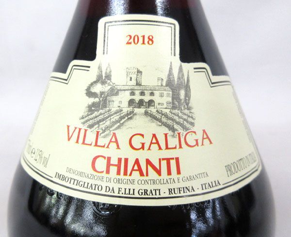 送料300円(税込)■dy065■赤ワイン F.LLI GRATI VILLA GALIGA CHIANTI 2018 750ml 3本【シンオク】の画像2