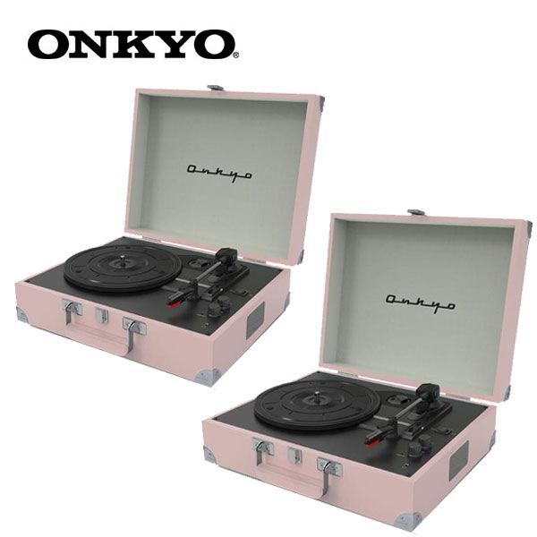 送料300円(税込)■ws584■ONKYO Bluetoothスピーカー内蔵ポータブルターンテーブル(OCP-01) 2点【シンオク】_画像1