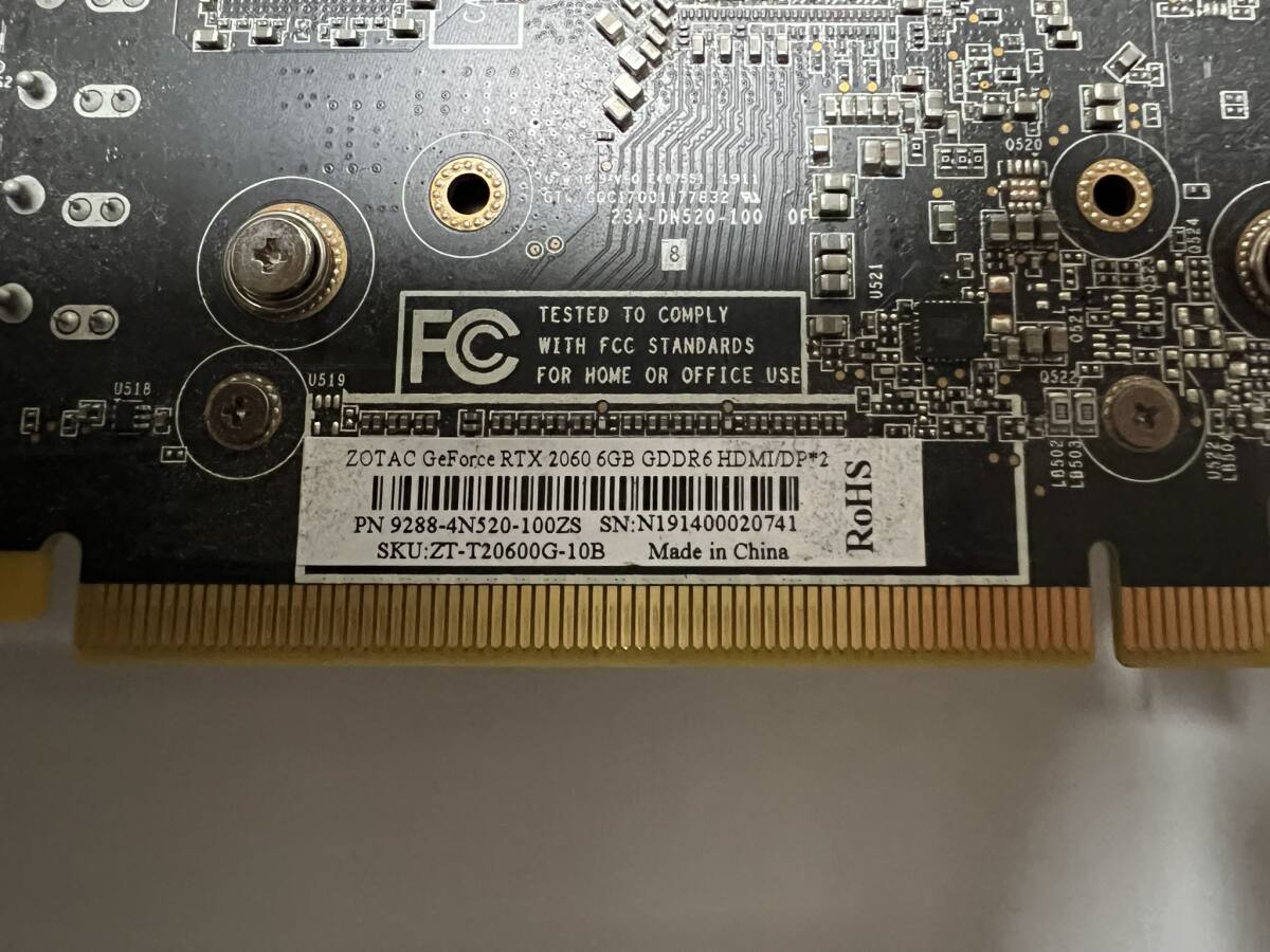 ZOTAC GeForce RTX 2060 6GB GDDR6 HDMI/DP*2（中古品・動作確認済み）_画像3