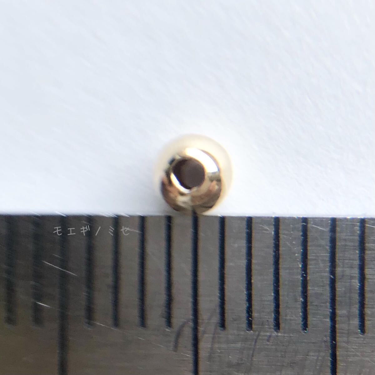 18金 プレーンビーズ3mm 4個セット　日本製 k18 アクセサリーパーツ 18k 素材 シンプル　スペーサー　丸ビーズ ハンドメイド　金属パーツ