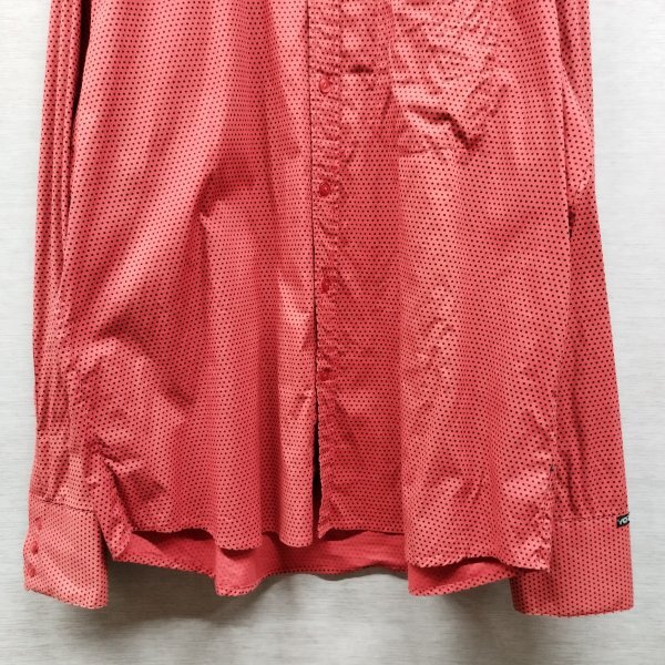 C38 VOLCOM TAILORED SHIRT ボルコム 長袖 シャツ 襟 羽織 ドット 総柄 コットン メンズ レッド メンズ サイズ L_画像3