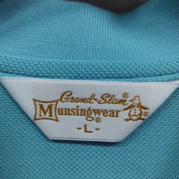 C189 Munsingwear マンシングウェア 半袖 ポロシャツ L ライトブルー ワンポイント ペンギン 刺繍 GOLF ゴルフ スポーツ トレーニング_画像7