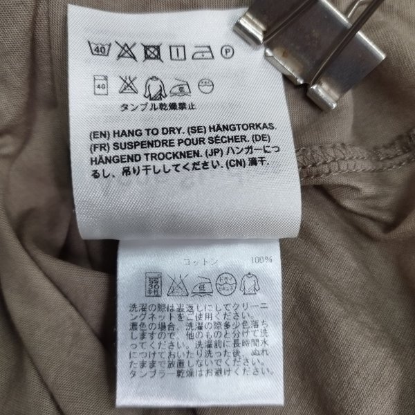 C219 Acne Studios アクネ ストゥディオス 半袖 Tシャツ S ライトブラウン カットソー 無地 シンプル スタンダード クルーネックの画像8