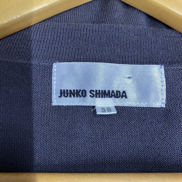 C255 JUNKO SHIMADA ジュンコシマダ 長袖 カーディガン 38 グレー系 花柄 フラワーモチーフ コットン ナイロン 麻 リネン混 羽織_画像7