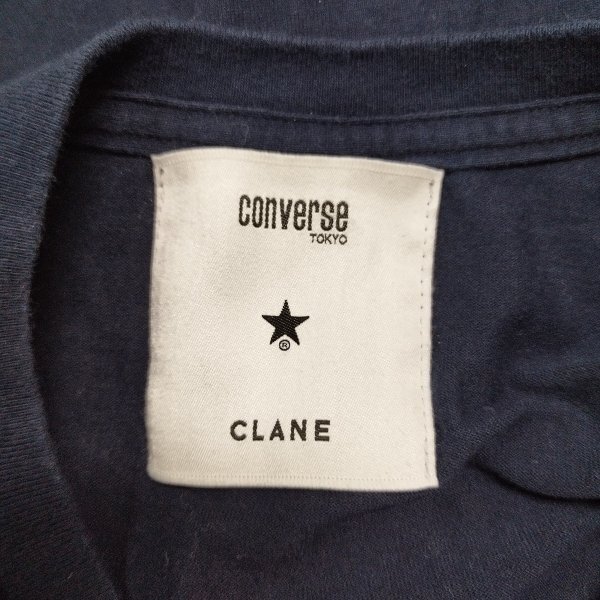 C341 CONVERSE TOKYO × CLANE コンバーストーキョー クラネ 半袖 Tシャツ ネイビー ロゴ 星 スター アイコン クルーネックの画像7