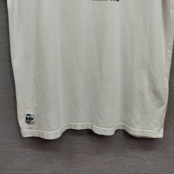 C419 CHUMS チャムス トレッキング ブービー プリント Tシャツ 半袖 カットソー アウトドア メンズ ホワイト サイズ L オールシーズンの画像5