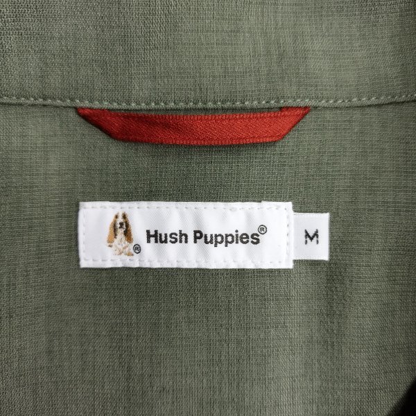 C450 Hush Puppies ハッシュパピー 半袖 オープンカラー シャツ M カーキ ベージュ バイカラー 切替 開襟 カジュアル 羽織 メンズの画像7