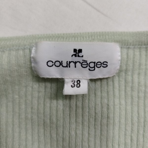 C501 courrges Courreges no color cardigan Tiffany blue light blue casual office lady's size 38