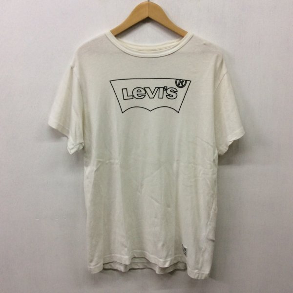 C676 Levi Strauss & Co. リーバイス Tシャツ ホワイト メンズ サイズ M ロゴ プリント アメカジ ビッグロゴ 白T インナー 薄手 カジュアル_画像1