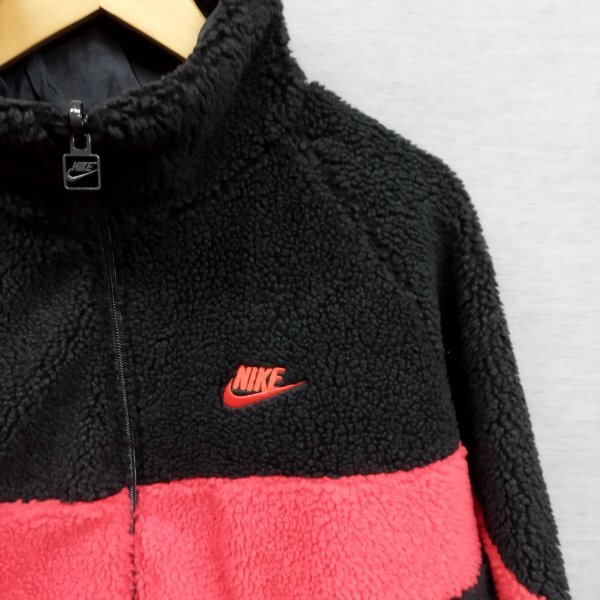 Z705 NIKE ナイキ BIG SWOOSH BOA JACKET M ブラック レッド リバーシブル ボア ジャケット スポーツ ストリート スウッシュ ロゴ_画像4